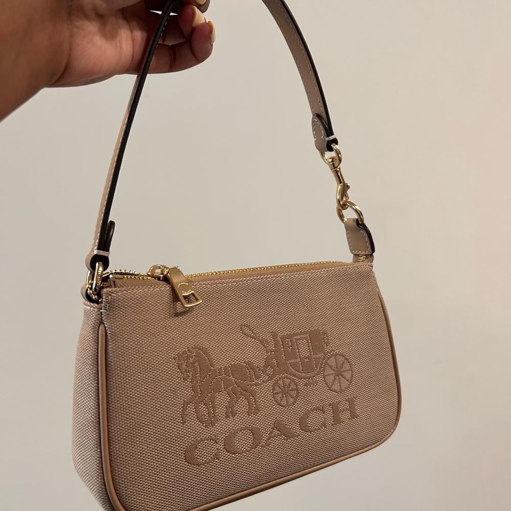 Coach Tan Shoulder Bag with Gold Hardware